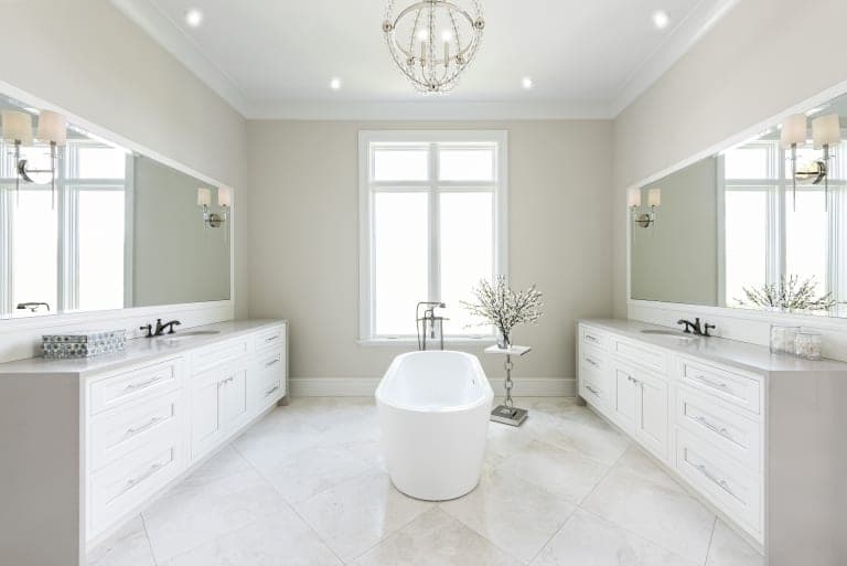 Cream Twined Bathroom White Bath