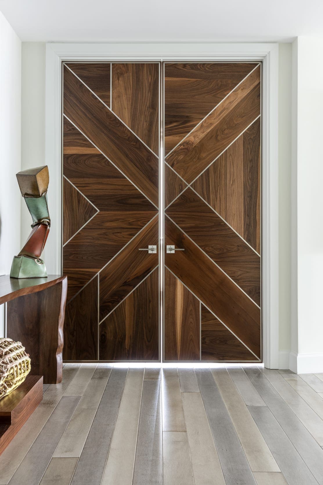 Designer Pattern Wooden Double Doors