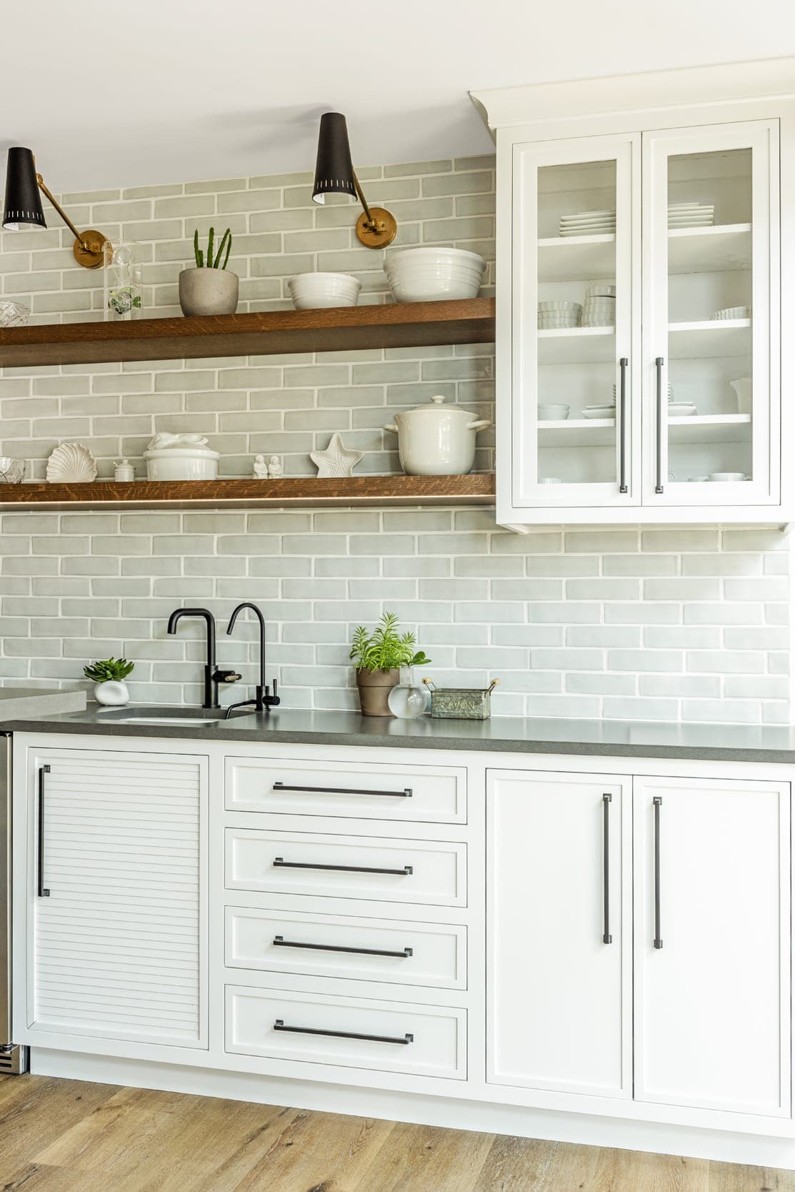 Off White Wall Tile White Cabinets Grey Laminet Counter Top