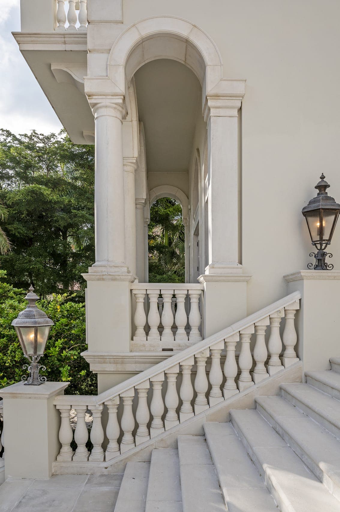 Venetian Architecture Arch And Columns Stairs Vintage Exterior Lights