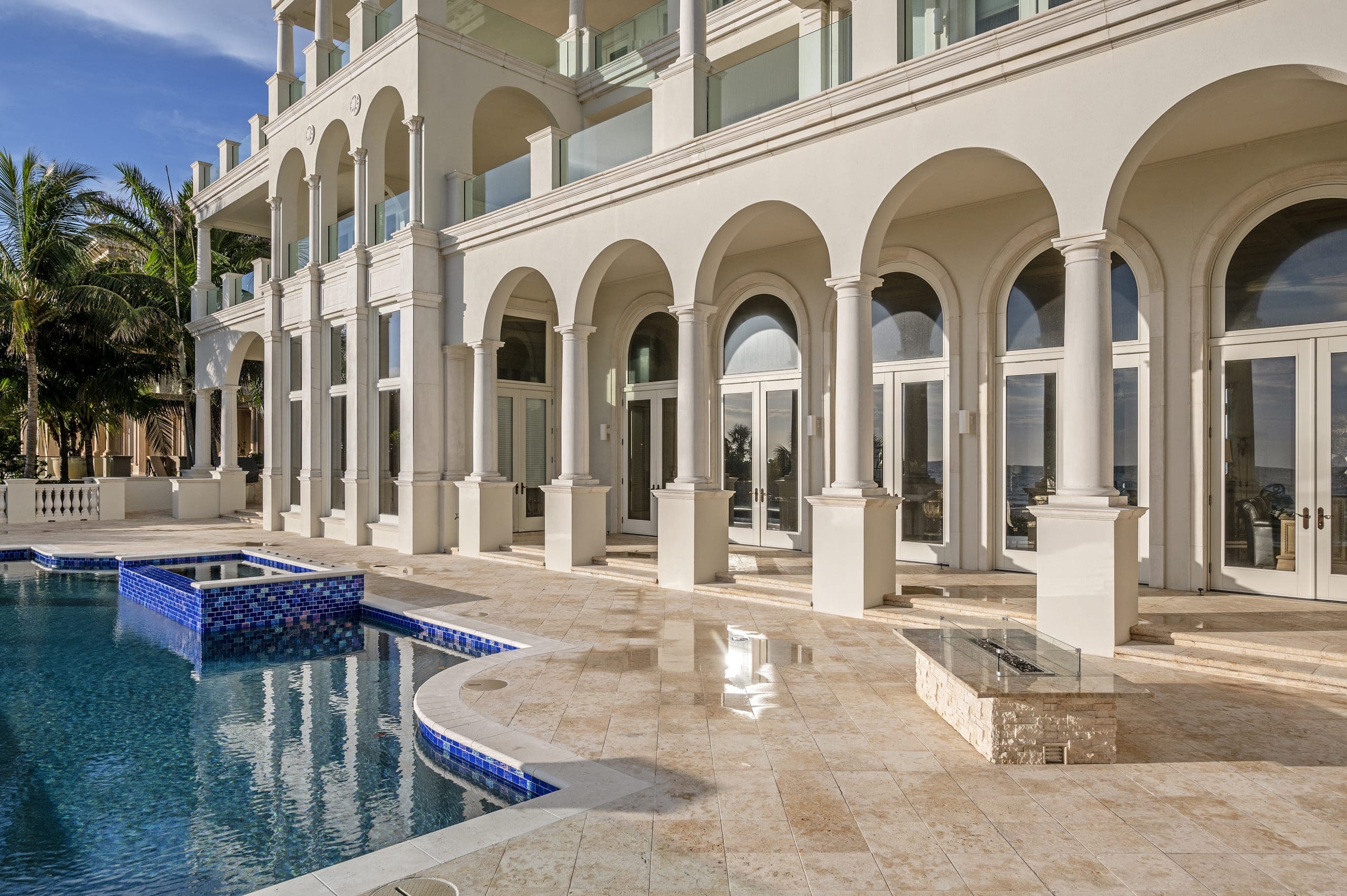 Venetian Architecture Rear Exterior Pool Arches And Columns